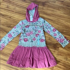 Rose hooded dress with bubble skirt